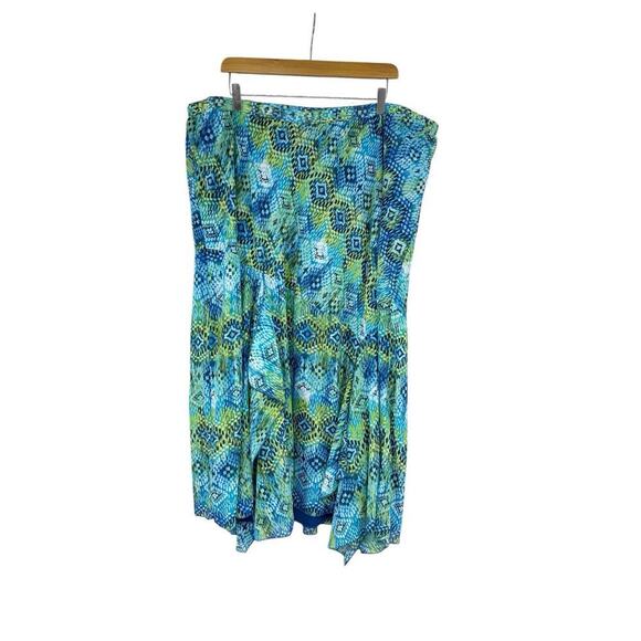 Added Dimensions Catherine’s Blue Patterned Stretch Skirt Womens 2XL 22/24W - Picture 1 of 7